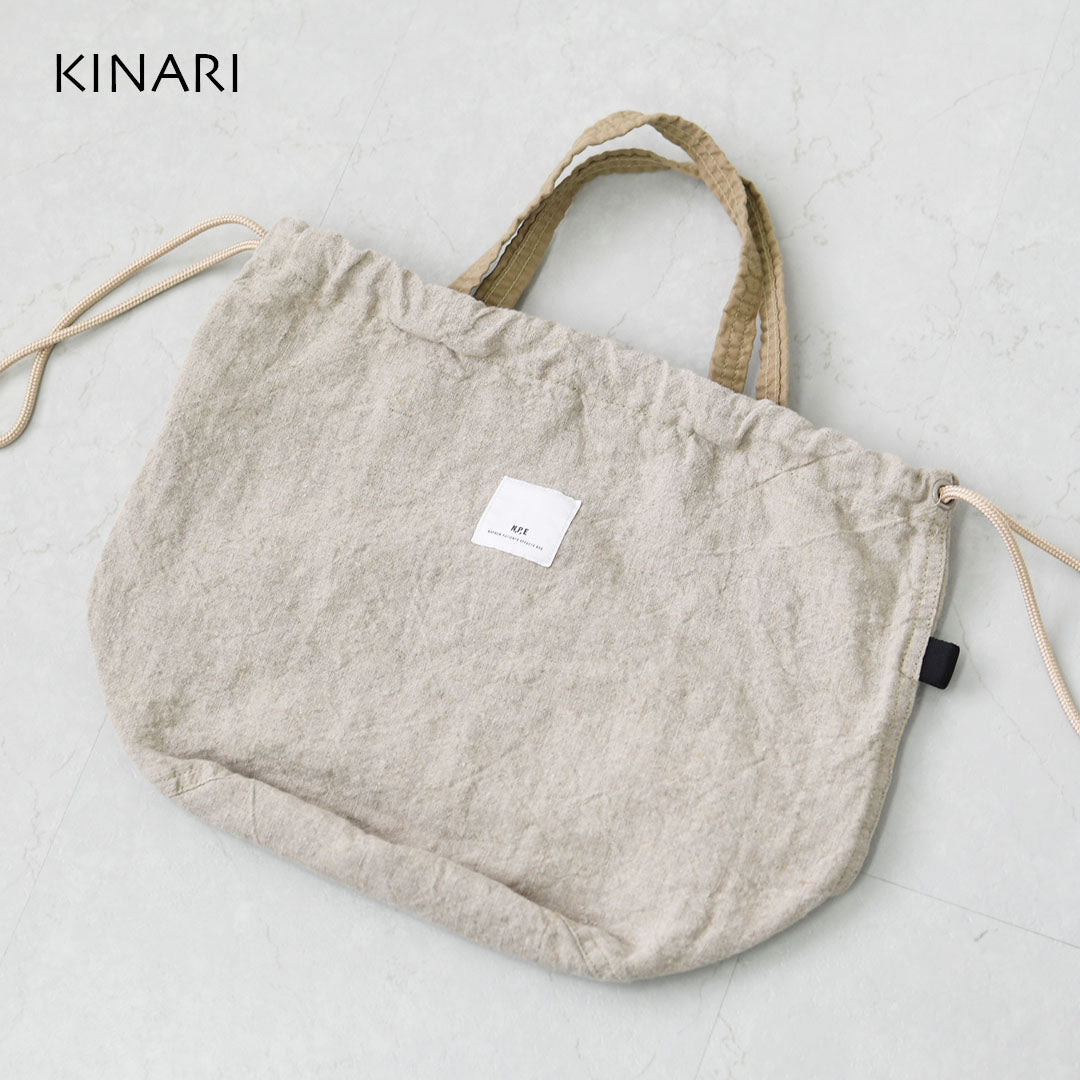 N.P.E NAPRON PATIENTS EFFECTS BAG [エヌピーイーナプロンペイシェントエフェクトバッグ] LINEN CANVAS PATIENTS BAG M [NPE02-2025M] リネンキャンバス ペイシェントバッグ M・ペイシェントバッグ・巾着バッグ・コットンバッグ・MEN'S / LADY'S [2026SS]
