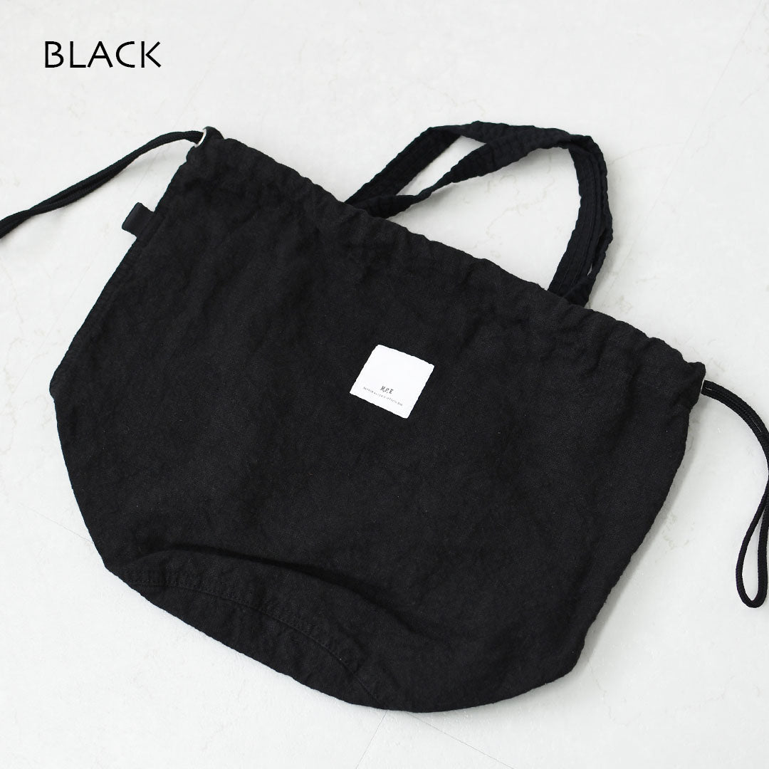 N.P.E NAPRON PATIENTS EFFECTS BAG [エヌピーイーナプロンペイシェントエフェクトバッグ] LINEN CANVAS PATIENTS BAG M [NPE02-2025M] リネンキャンバス ペイシェントバッグ M・ペイシェントバッグ・巾着バッグ・コットンバッグ・MEN'S / LADY'S [2026SS]