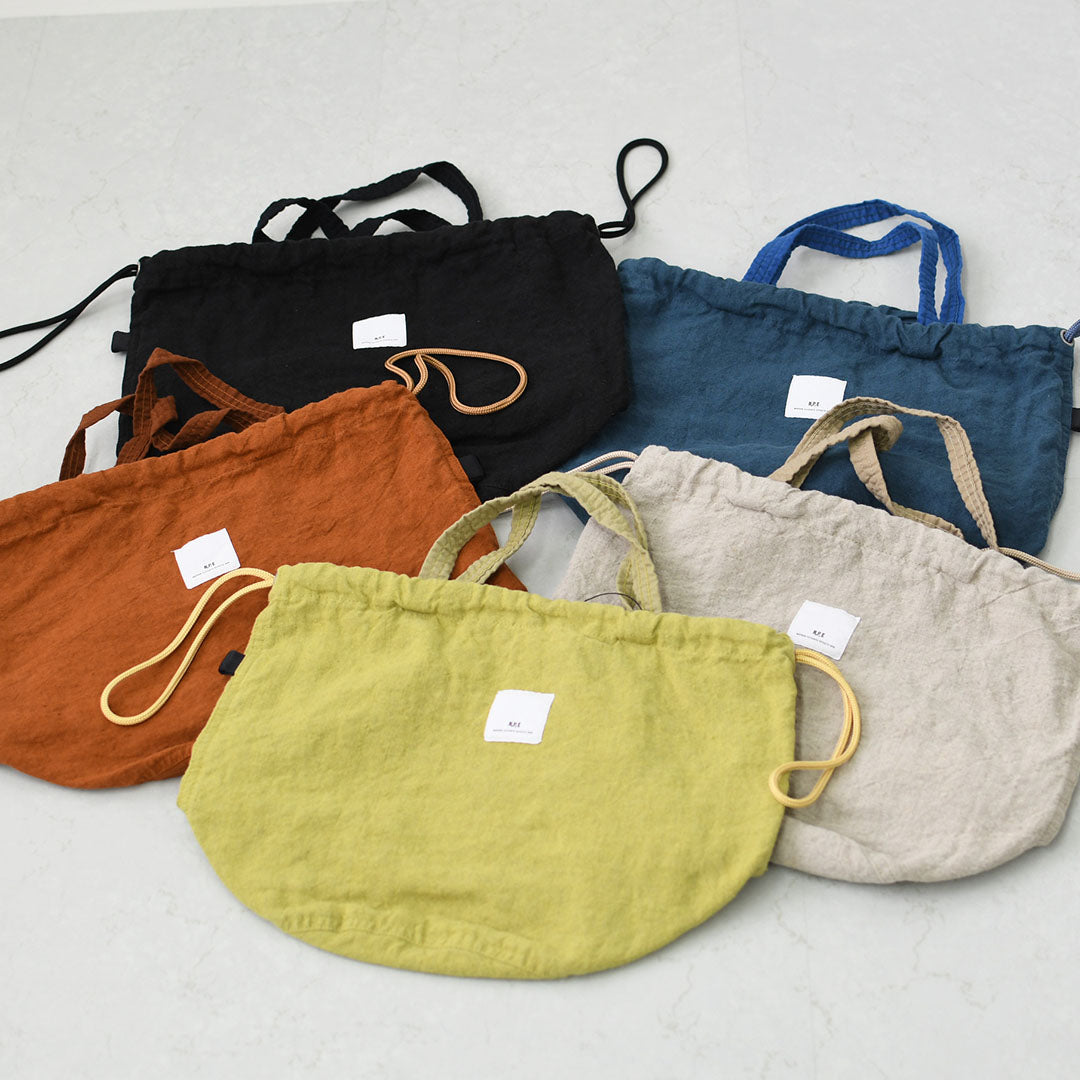 N.P.E NAPRON PATIENTS EFFECTS BAG [エヌピーイーナプロンペイシェントエフェクトバッグ] LINEN CANVAS PATIENTS BAG M [NPE02-2025M] リネンキャンバス ペイシェントバッグ M・ペイシェントバッグ・巾着バッグ・コットンバッグ・MEN'S / LADY'S [2026SS]