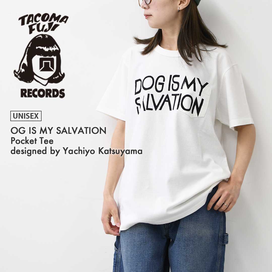 TACOMA FUJI RECORDS [タコマフジレコード] DOG IS MY SALVATION Pocket Tee designed by Yachiyo Katsuyama [dog-salvation] ドッグイズマイサルヴェーションポケットT・Yachiyo Katsuyama・MEN'S / LADY'S [2026SS]