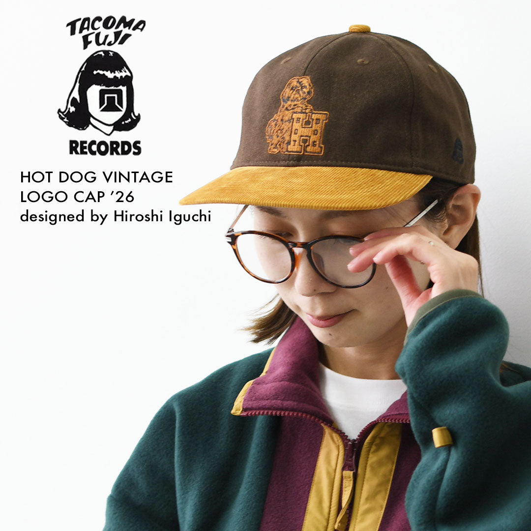 TACOMA FUJI RECORDS [タコマフジレコード] HOT DOG VINTAGE LOGO CAP ’26 designed by Hiroshi Iguchi [TCM26-005] ロゴキャップ・ベースボールキャップ・刺繍・BROWN・MEN'S / LADY'S [2026AW]