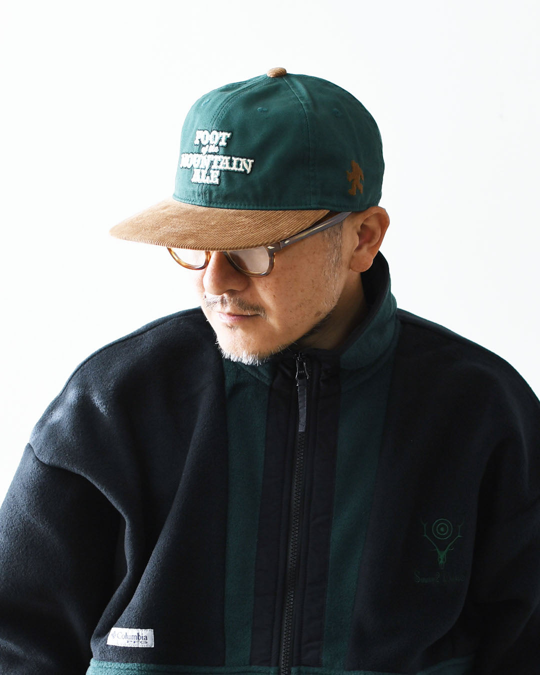TACOMA FUJI RECORDS [タコマフジレコード] FOOT OF THE MOUNTAIN ALE CAP designed by Jerry UKAI [TCM26-009] ロゴキャップ・ベースボールキャップ・刺繍・GREEN×BROWN・MEN'S / LADY'S [2026AW]