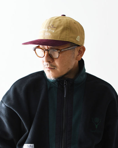 TACOMA FUJI RECORDS [タコマフジレコード] FIELD RECORDING RADIO CAP designed by Noriteru Minezaki [TCM26-018] ロゴキャップ・ベースボールキャップ・刺繍・BROWN×BURGUNDY・MEN'S / LADY'S [2026AW]