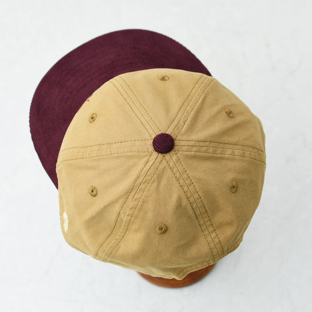 TACOMA FUJI RECORDS [タコマフジレコード] FIELD RECORDING RADIO CAP designed by Noriteru Minezaki [TCM26-018] ロゴキャップ・ベースボールキャップ・刺繍・BROWN×BURGUNDY・MEN'S / LADY'S [2026AW]
