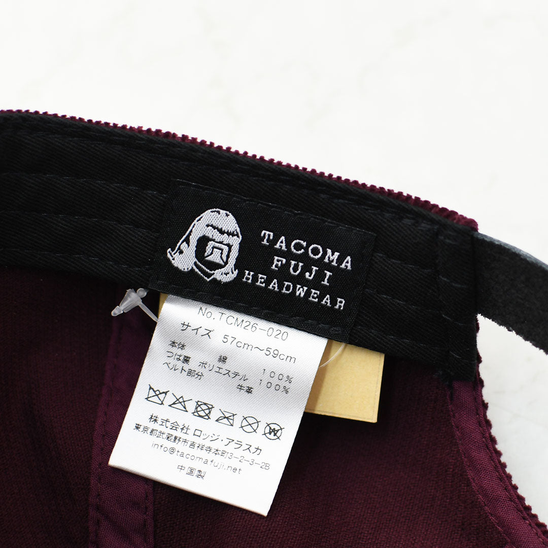 TACOMA FUJI RECORDS [タコマフジレコード] DOO WOP TACOMA CAP designed by Hiroshi Iguchi [TCM26-020] ロゴキャップ・ベースボールキャップ・刺繍・BURGUNDY・MEN'S / LADY'S [2026AW]