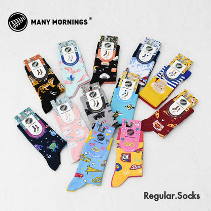 MANY MORNINGS[メニーモーニングス] Regular.Socks [r-socks] ポーランド製・靴下・柄・かわいい・プレゼントにも・ギフト・左右非対称・ LADY'S [2026SS]