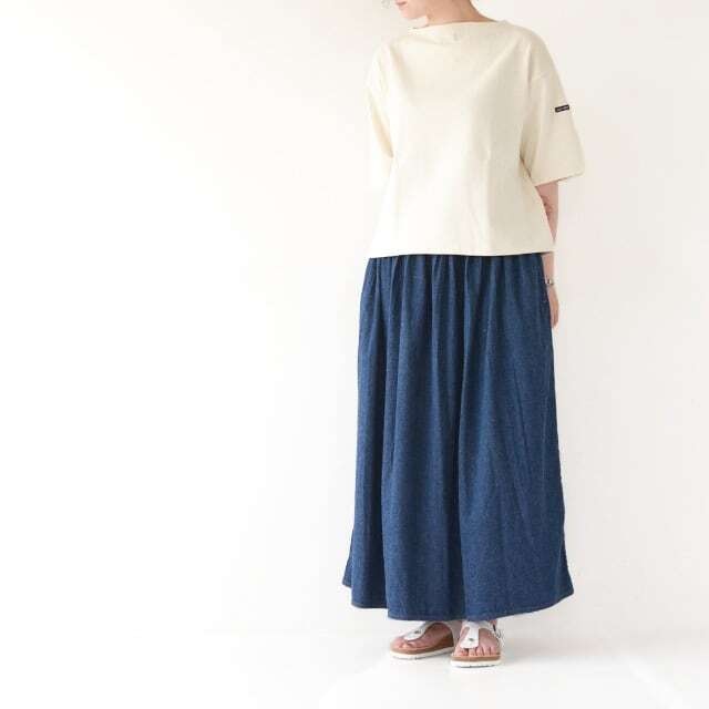 SAINT JAMES [セントジェームス 正規販売店] TEE LOOSE SOLID (DRAGEE) [20jc-drag-ls] 五分袖ドロップショルダー (ライトピンク) [2024SS]