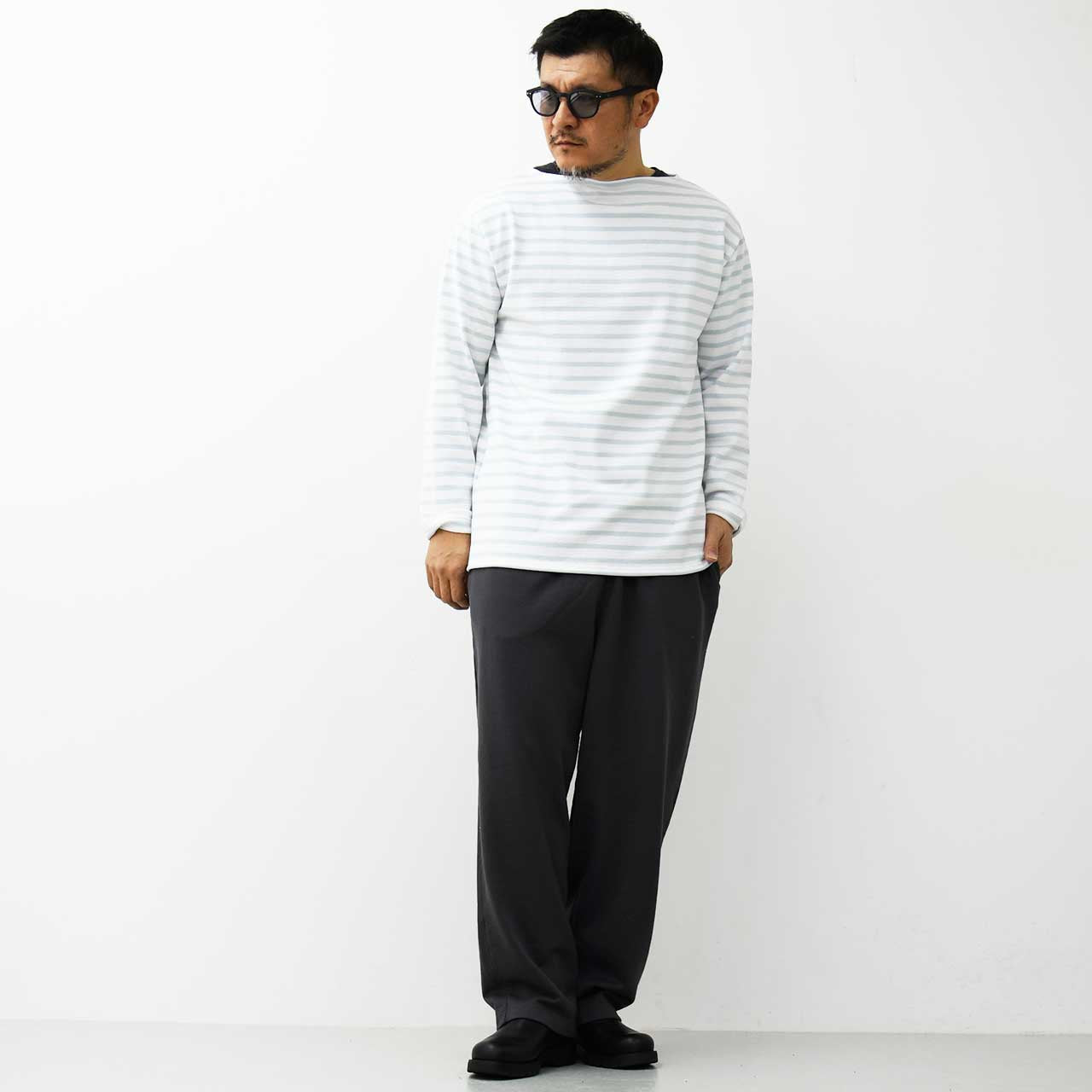 SAINT JAMES [OUESSANT BORDER NEIGE×GALILEO] [bo-nei-galil] ウエッソン ボーダー・白×ｱｲｽﾌﾞﾙｰ [2025SS]