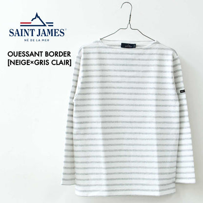 SAINT JAMES [OUESSANT BORDER NEIGE×GRIS CLAIR] [bo-nei-gricl] ウエッソン ボーダー・白×杢ﾗｲﾄｸﾞﾚｰ [2025SS]