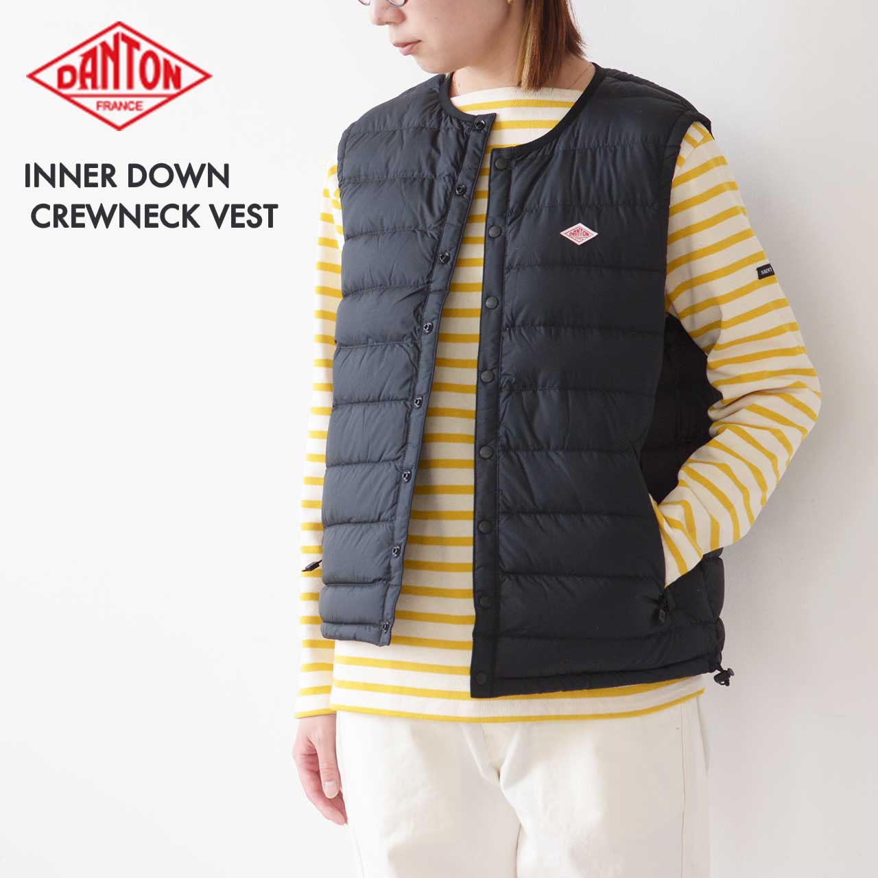 DANTON [ダントン] W INNER DOWN CREWNECK VEST [DT-A0002NNF-T] インナーダウンクルーネックベスト [2024AW]