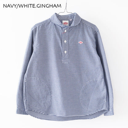 DANTON [ダントン] W OXFORD ROUND COLLAR PULLOVER SHIRT PATTERN [DT-B0281OXP] オクスフォードラウンドカラープルオーバーシャツ [2025SS]