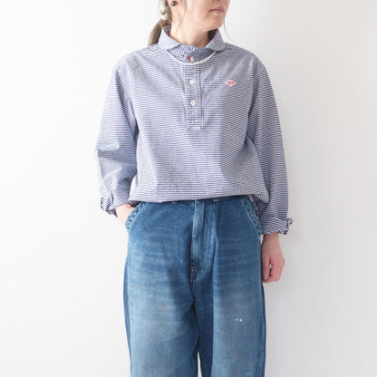 DANTON [ダントン] W OXFORD ROUND COLLAR PULLOVER SHIRT PATTERN [DT-B0281OXP] オクスフォードラウンドカラープルオーバーシャツ [2025SS]
