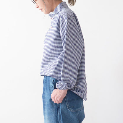 DANTON [ダントン] W OXFORD ROUND COLLAR PULLOVER SHIRT PATTERN [DT-B0281OXP] オクスフォードラウンドカラープルオーバーシャツ [2025SS]