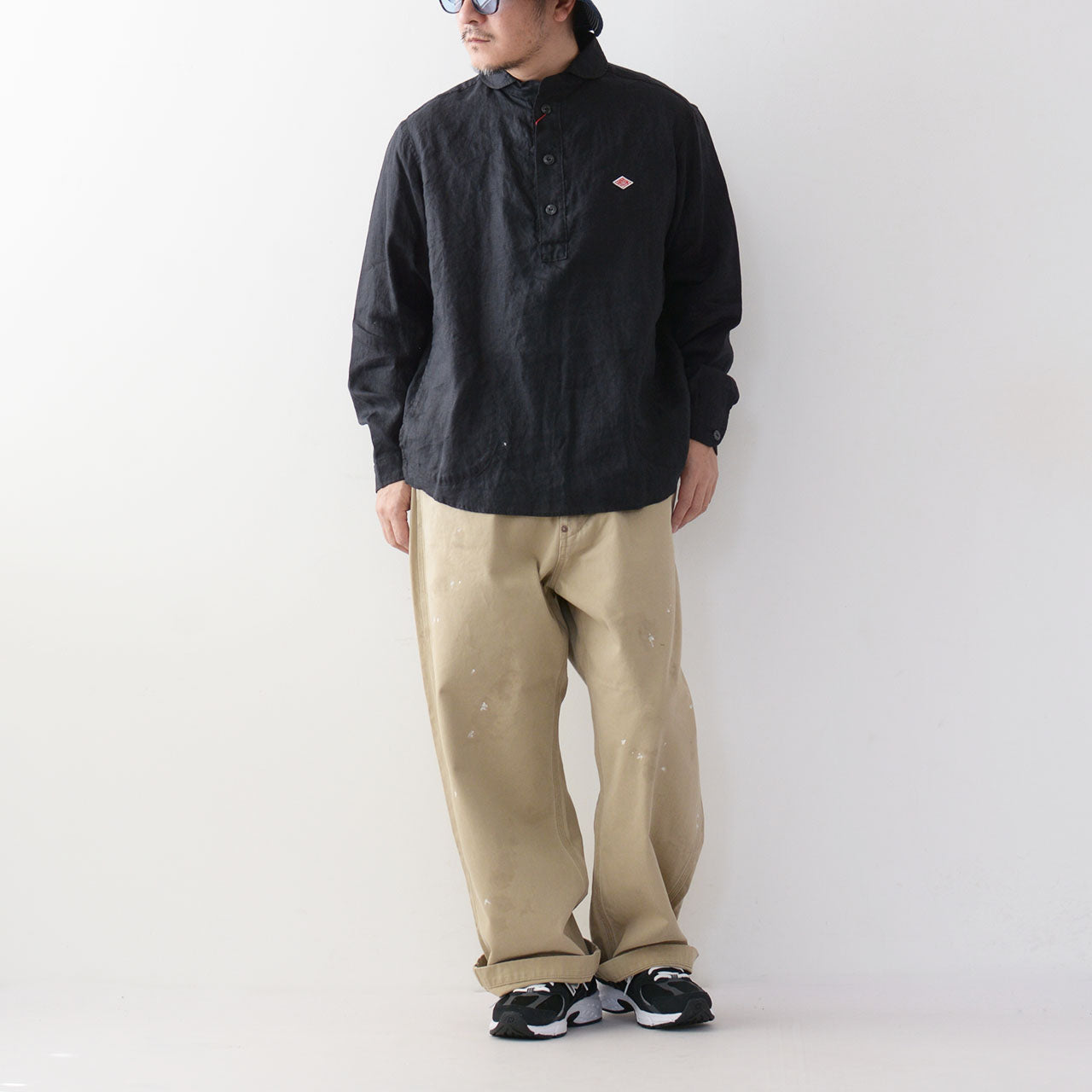 DANTON [ダントン] M L/S LINEN ROUND COLLAR P.O SHIRT [DT-B0282 KLS] 長袖リネンラウンドカラーP.Oシャツ [2024SS]