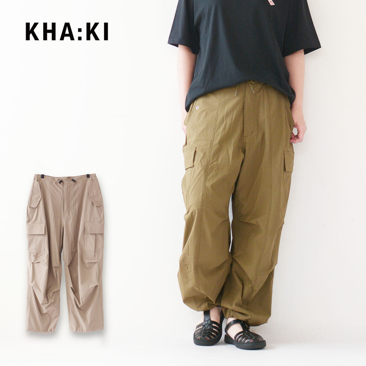 KHA:KI [カーキ] AIR RIP OVAL TROUSERS [MIL24HPT3203] エアリップオーバルトラウザーズ [2024SS]