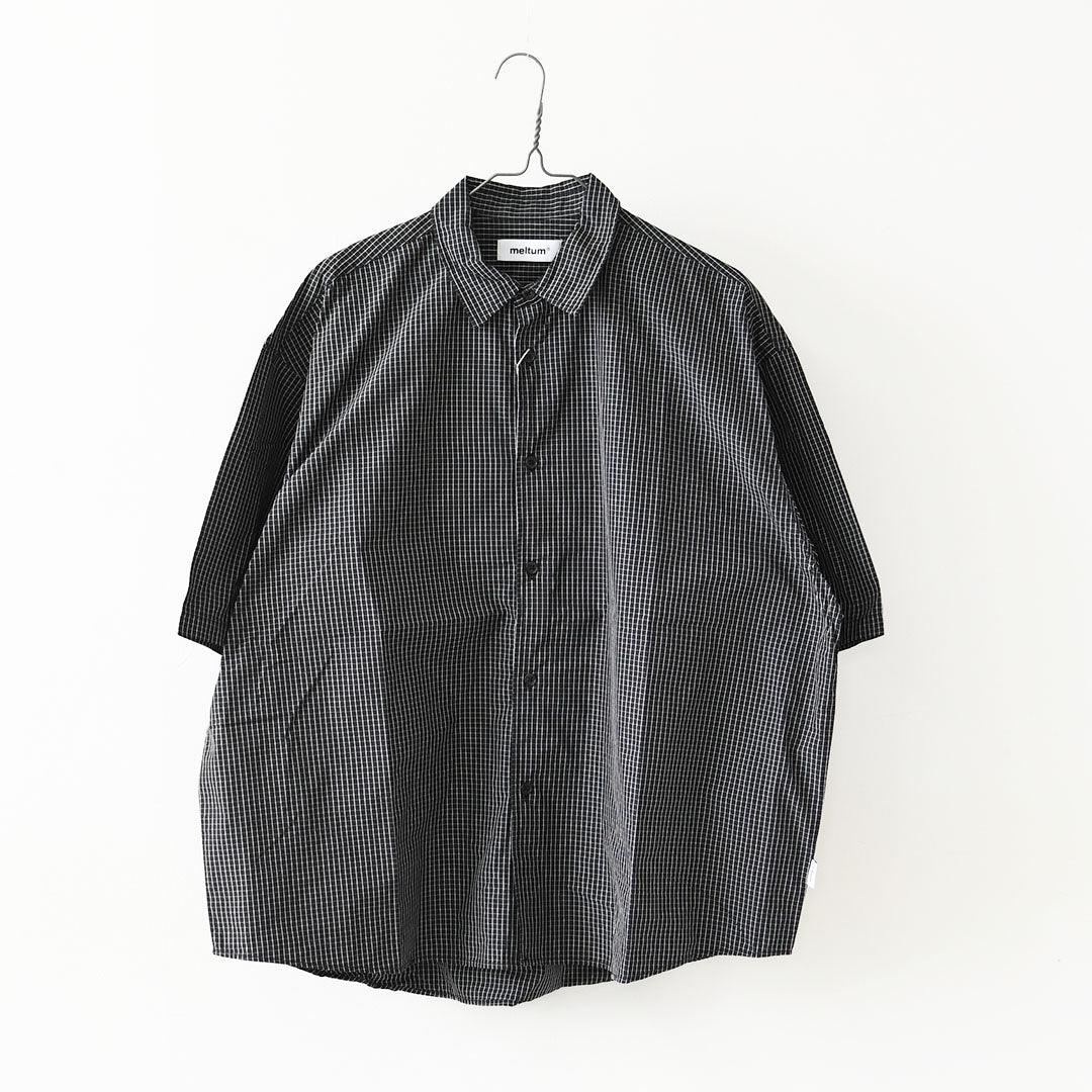 meltum [メルタム] GRAPH CHECK TECH SHIRTS S/S [MTM-SH-0366-26-B] グラフチェックテックシャツ・アクションプリーツ袖・速乾性・軽量・ポリエステル製・半袖・ショートスリーブ・MEN'S / LADY'S [2026SS]