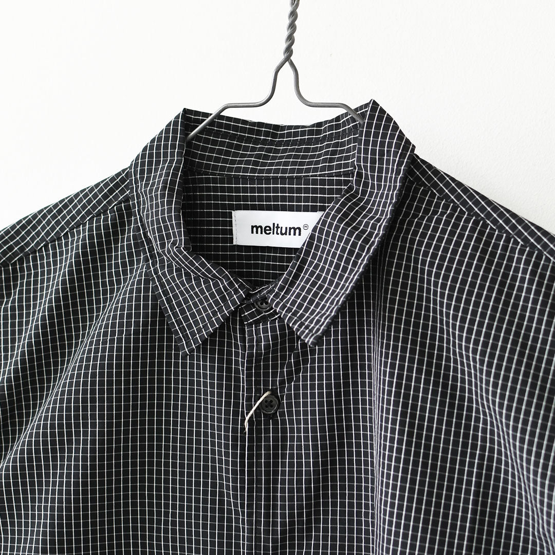 meltum [メルタム] GRAPH CHECK TECH SHIRTS S/S [MTM-SH-0366-26-B] グラフチェックテックシャツ・アクションプリーツ袖・速乾性・軽量・ポリエステル製・半袖・ショートスリーブ・MEN'S / LADY'S [2026SS]